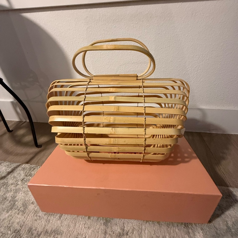 Cult Gaia Lilleth Large Bag - Elegant Tan Bamboo Handbag